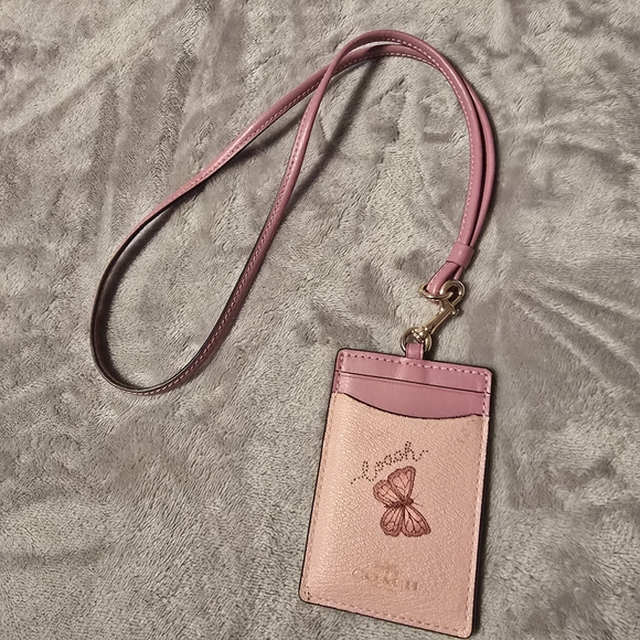 Coach Handbags - Pink Coach Lanyard Card Holder